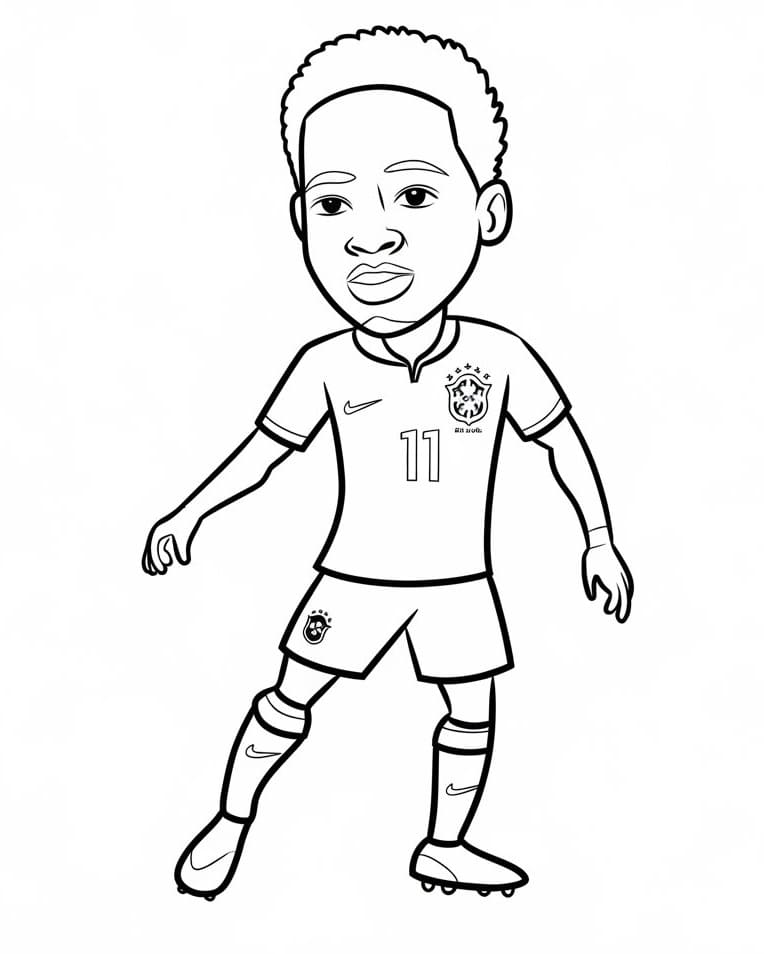 Desenho do Adorável Vinicius Junior para Colorir