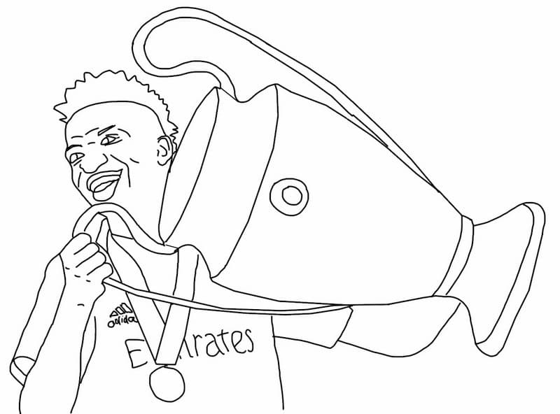 Desenho do Jogador de Futebol Vinicius Junior para Colorir