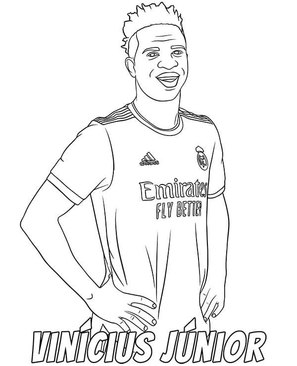 Desenho do Vinicius Junior Feliz para Colorir