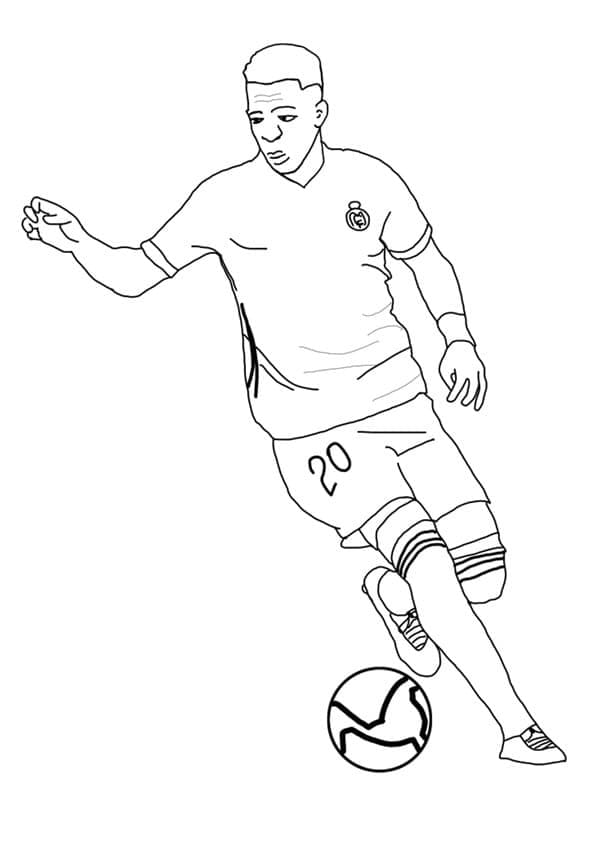 Desenho do Vinicius Junior Jogá Futebol para Colorir
