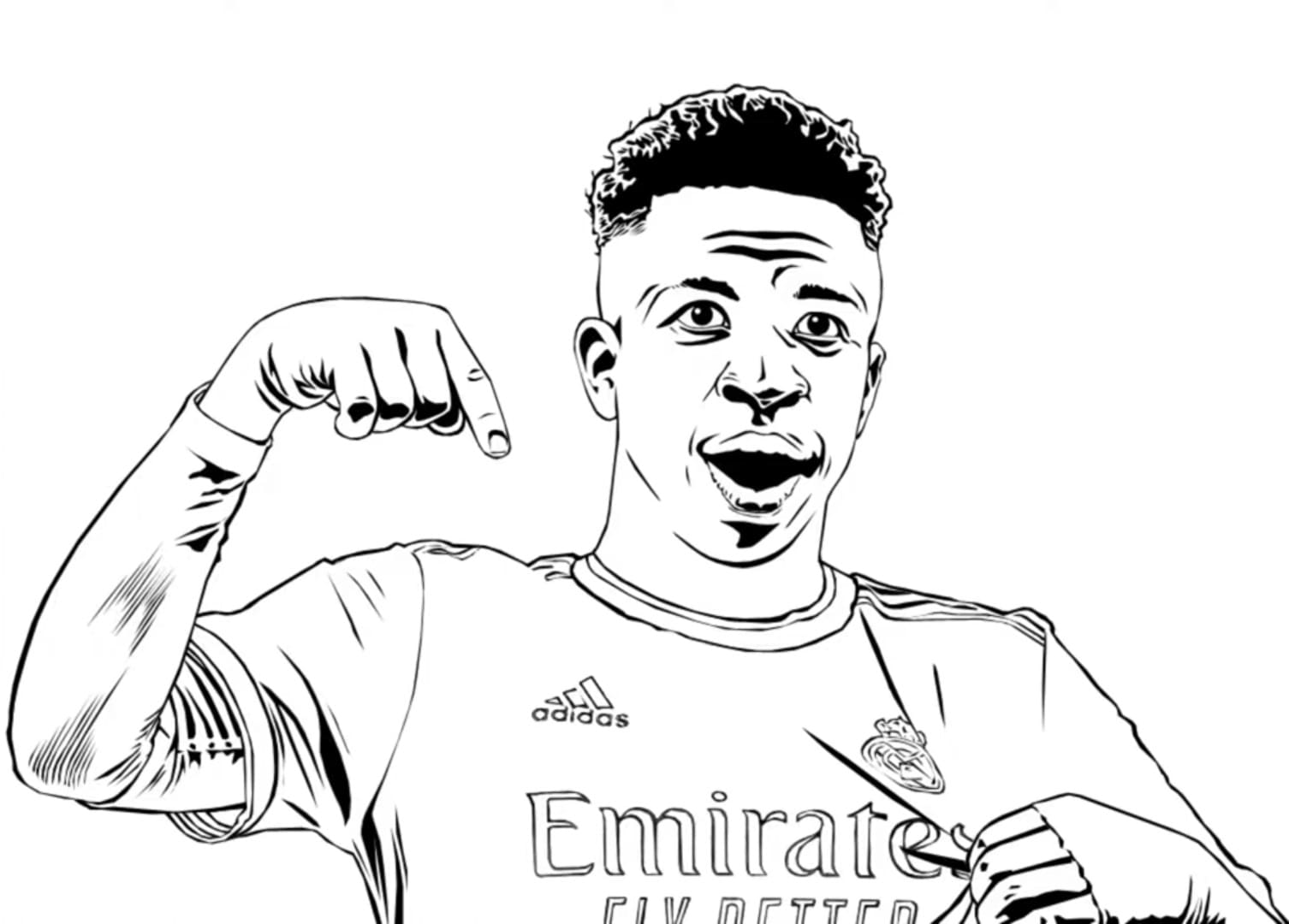 Desenho do Vinicius Junior Jogador de Futebol para Colorir