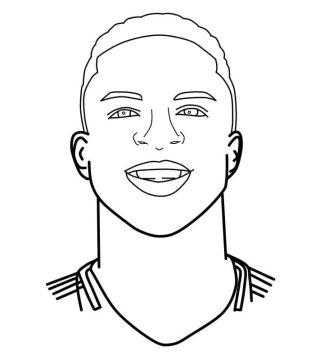 Desenho do Vinicius Junior Sorrindo para Colorir