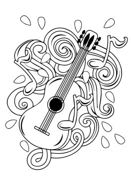 Desenho de Bela Guitarra para Colorir