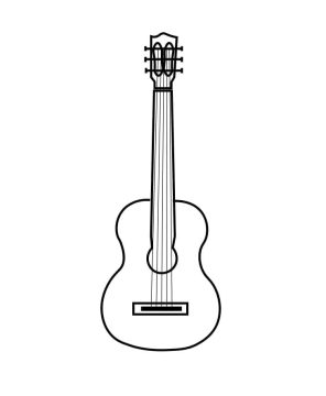 Desenho de Guitarra básica para Colorir