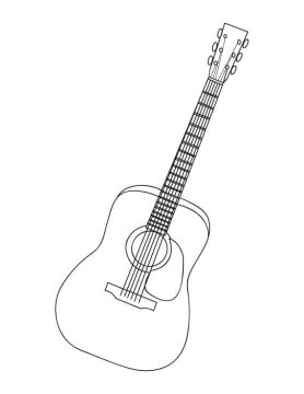 Desenho de Guitarra Normal para Colorir