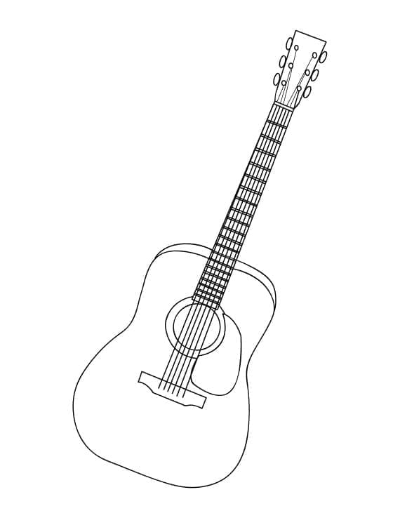 Desenho de Guitarra Normal para Colorir