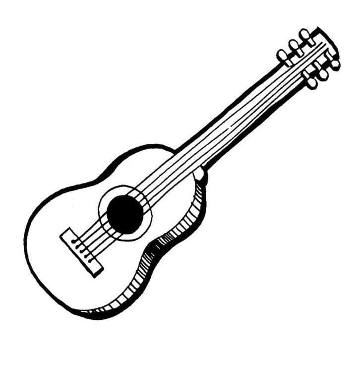 Desenho de uma Guitarra Básica para Colorir
