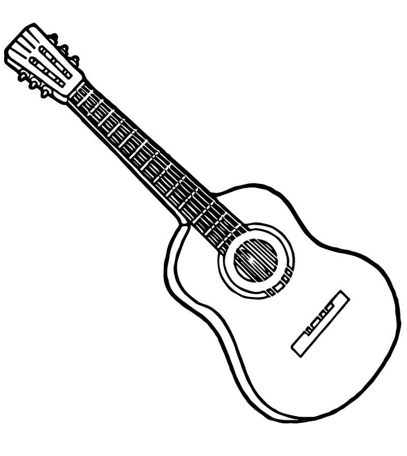 Desenho Guitarra Normal para Colorir