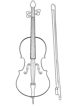 Desenho de Violoncelo Imprimível grátis para crianças para Colorir