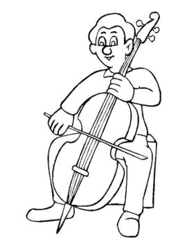 Desenho de Violoncelo Imprimível para crianças para Colorir
