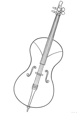 Desenho de Violoncelo Imprimível para Colorir