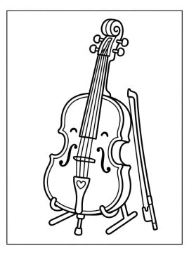 Desenho de Violoncelo Perfeito para Colorir