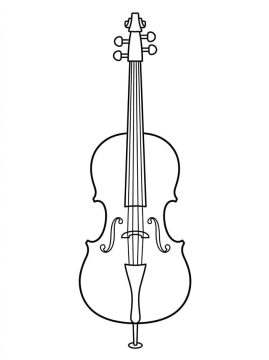 Desenho de Violoncelo Simples para Colorir