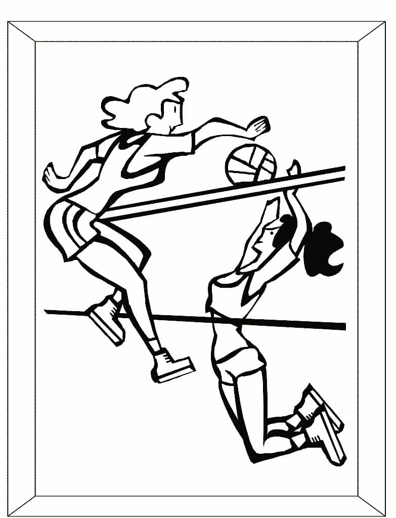 Desenho de Jogadores de Vôlei para Colorir