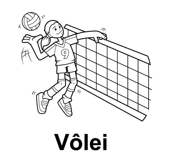 Desenho de Jogando Vôlei para Colorir