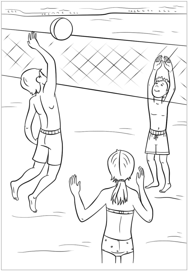Desenho de Vôlei de Praia para Colorir