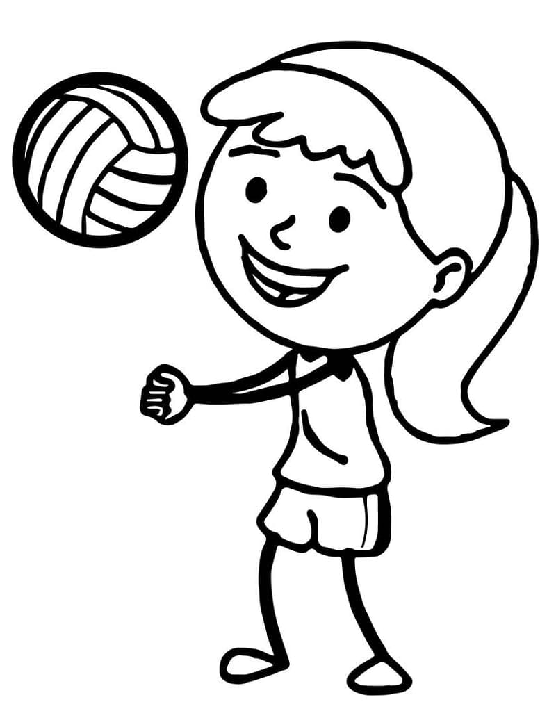 Desenho de Vôlei Download para Colorir