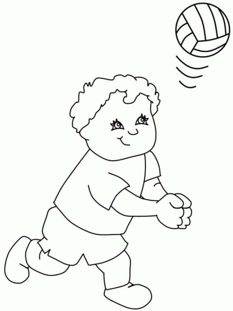 Desenho de Vôlei Download para Imprimir e Colorir