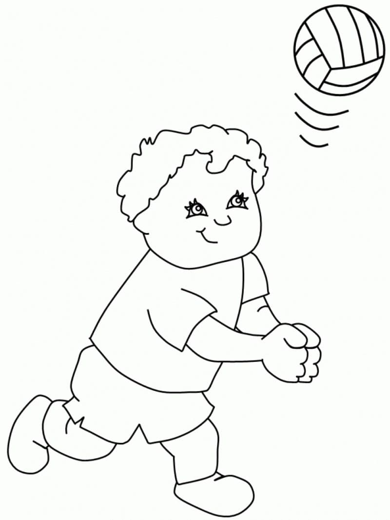 Desenho de Vôlei Download para Imprimir e Colorir