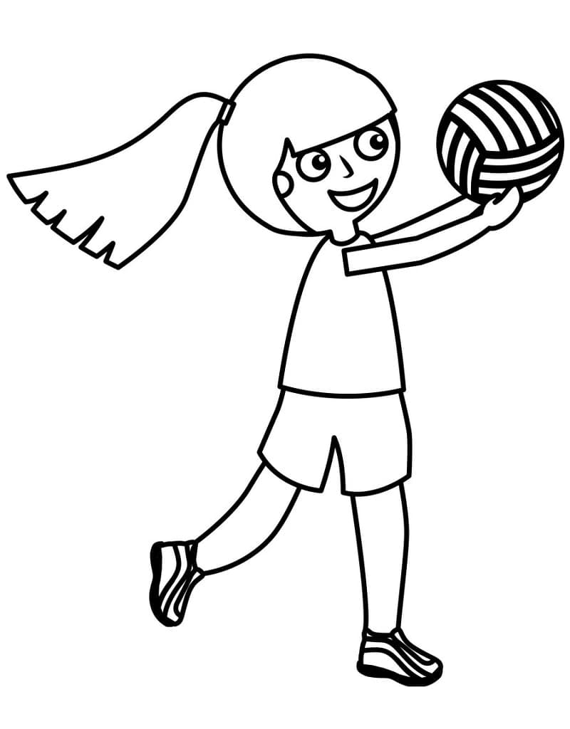 Desenho de Vôlei Grátis para Colorir