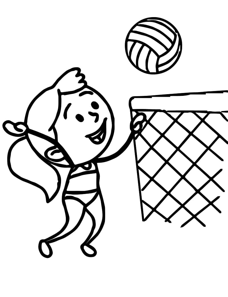 Desenho de Vôlei Grátis para Imprimir e Colorir