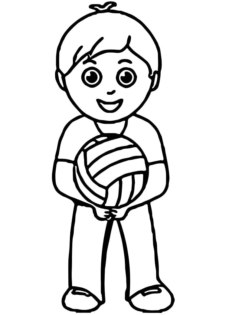 Desenho de Vôlei Imprimivel para Colorir