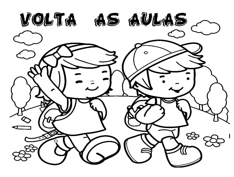 Desenho de Voltá as Aulas Atividade Educativa para Imprimir Download