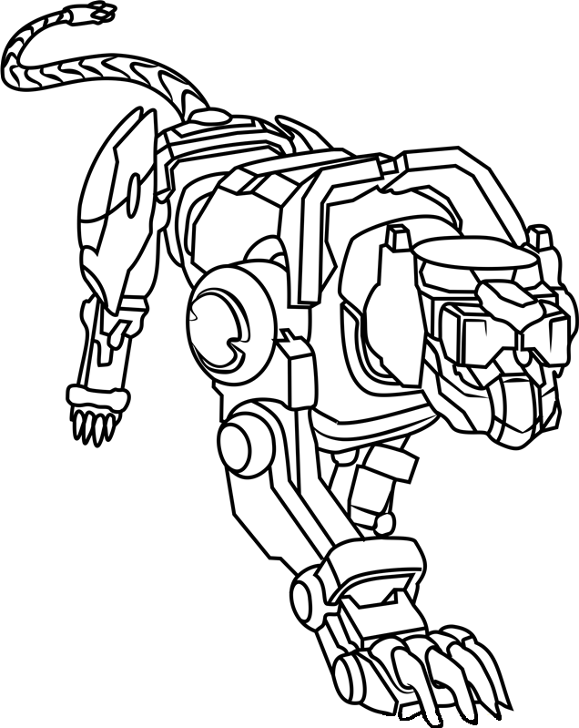 Desenho de Leão Azul Voltron Defensor Lendário para Colorir