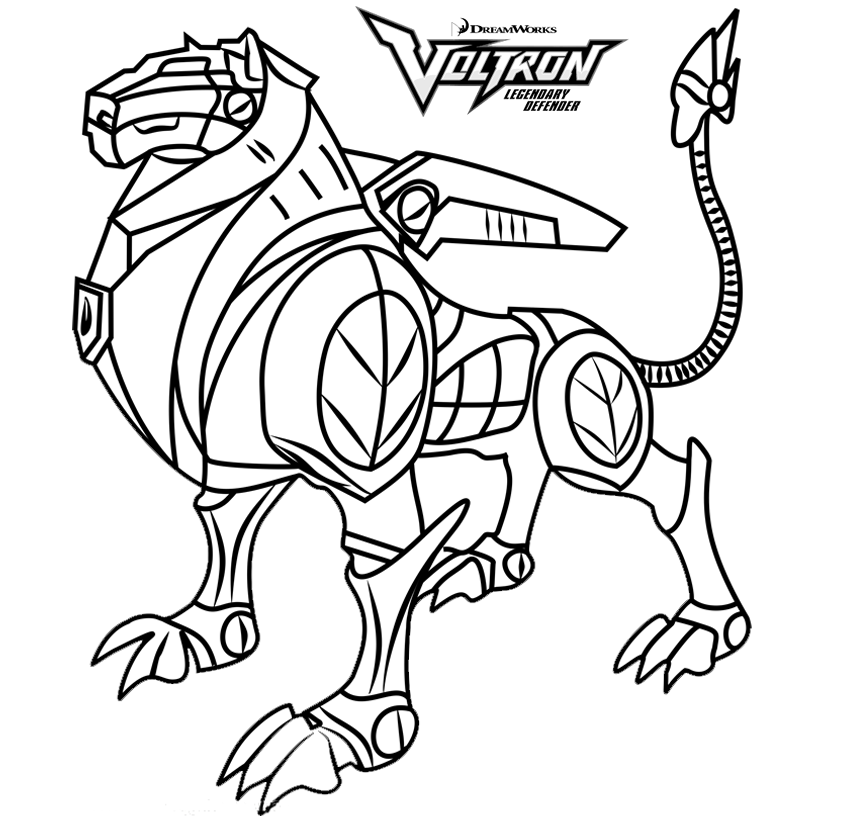 Desenho de Leão Negro Voltron Defensor Lendário para Colorir