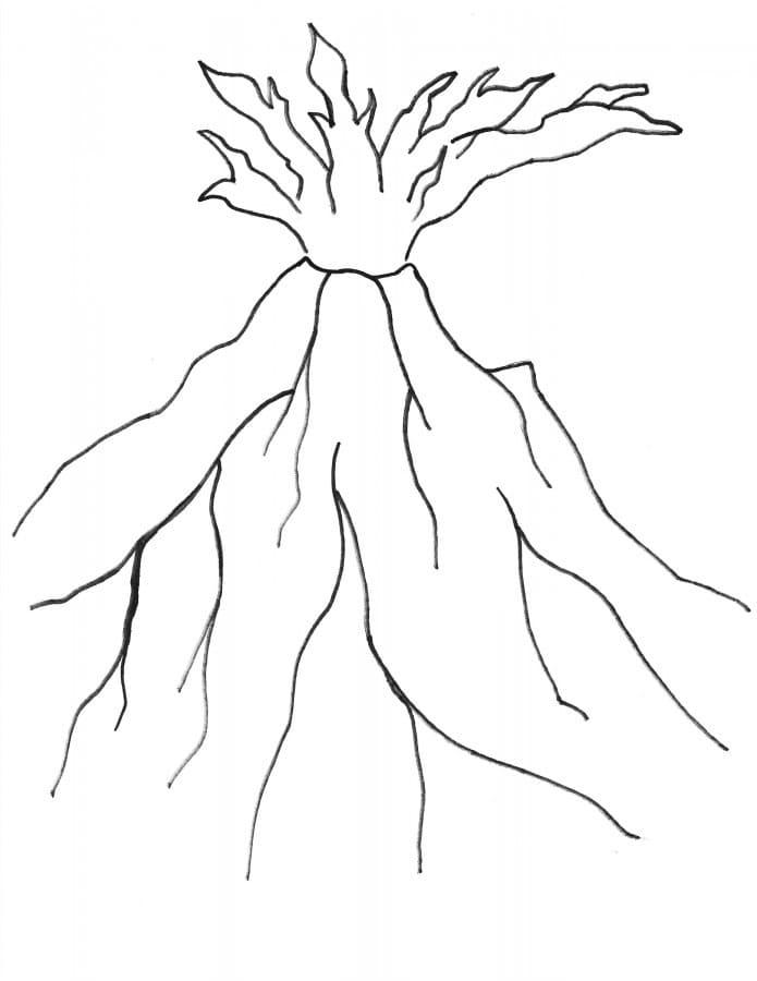 Desenho de Vulcão Grátis para Colorir