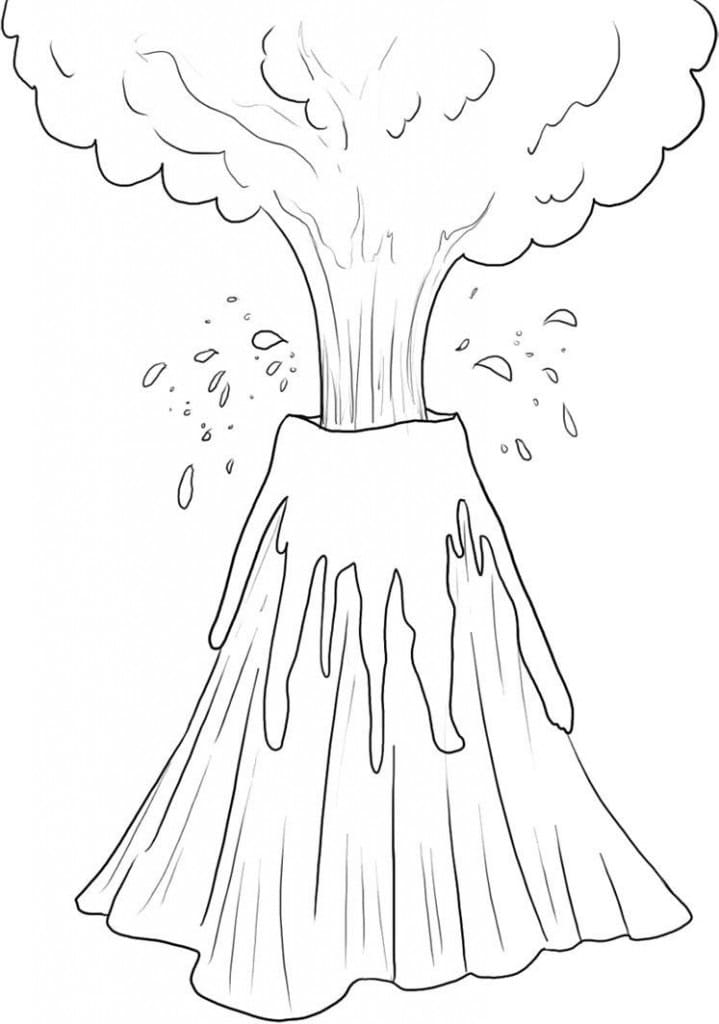 Desenho de Vulcão Grátis Pdf para Colorir