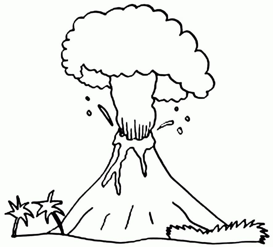 Desenho de Vulcão para Colorir Pdf Grátis