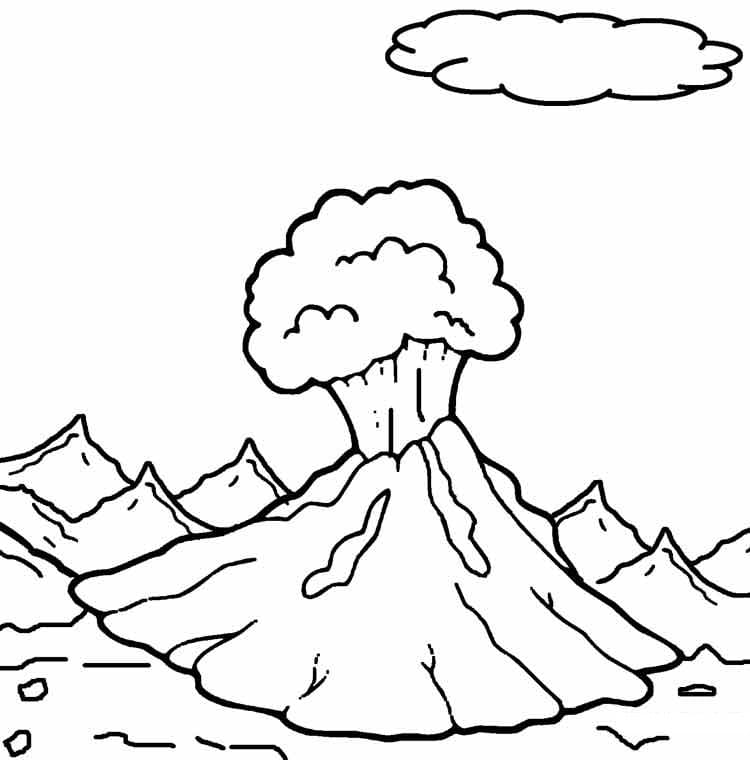 Desenho de Vulcão para Imprimir Pdf Grátis