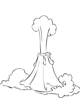 Desenho de vulcão para Pintar Pdf grátis