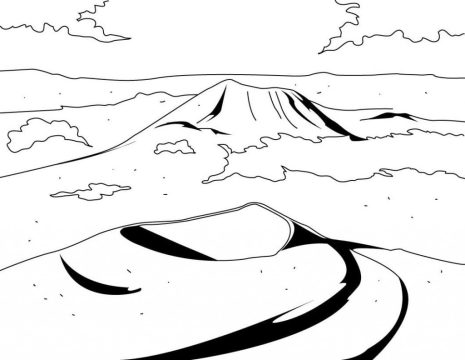 Desenho de vulcão Pdf para Colorir