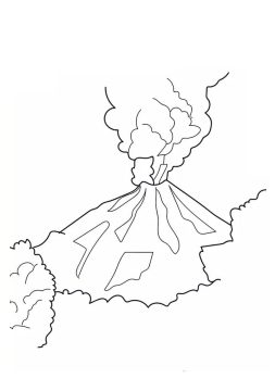 Desenho vulcão Ativo para Colorir