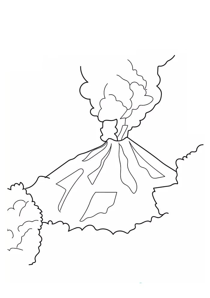 Desenho Vulcão Ativo para Colorir