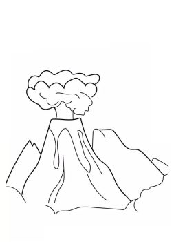Desenho vulcão em explosão para Colorir