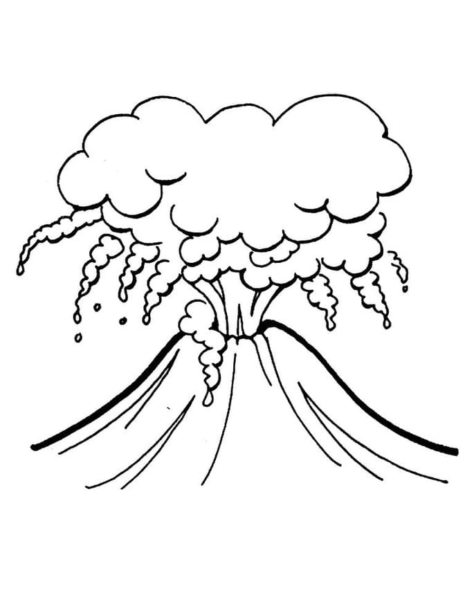 Desenho Vulcão Perigoso para Colorir