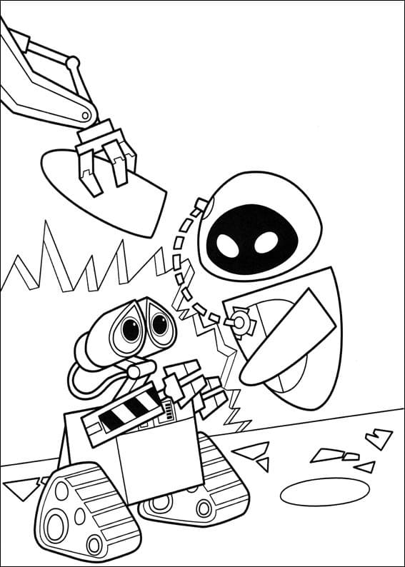 Desenho de Wall e Imprimivel para Colorir