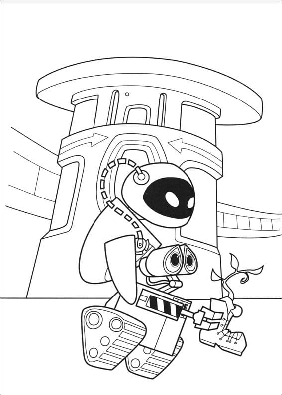 Desenho de Wall e Imprimivel para Imprimir e Colorir