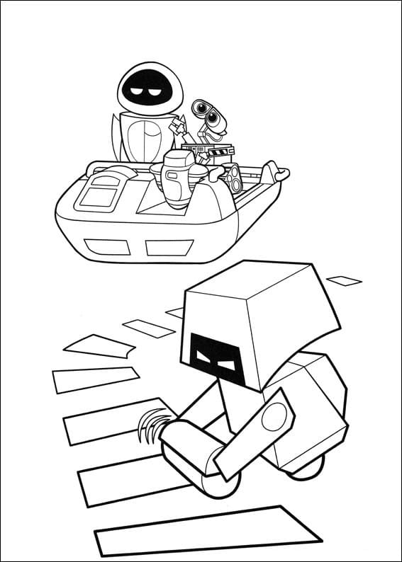 Desenho de Wall e para Colorir Pdf Grátis
