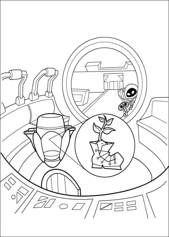 Desenho de Wall e Pdf para Colorir Grátis