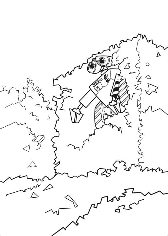 Desenho de Wall e Pdf para Colorir
