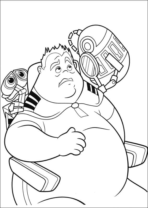 Desenho de Wall e Pdf para Imprimir e Colorir