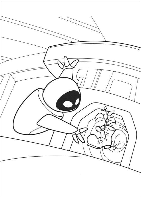 Desenho Eva e Plantá para Colorir