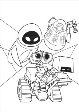 Desenho Wall e e Amigos para Colorir