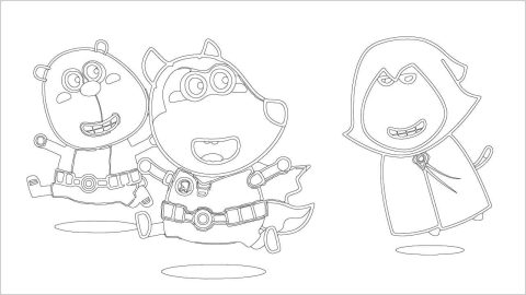 Baixar Desenho dos Personagens de Wolfoo para Colorir