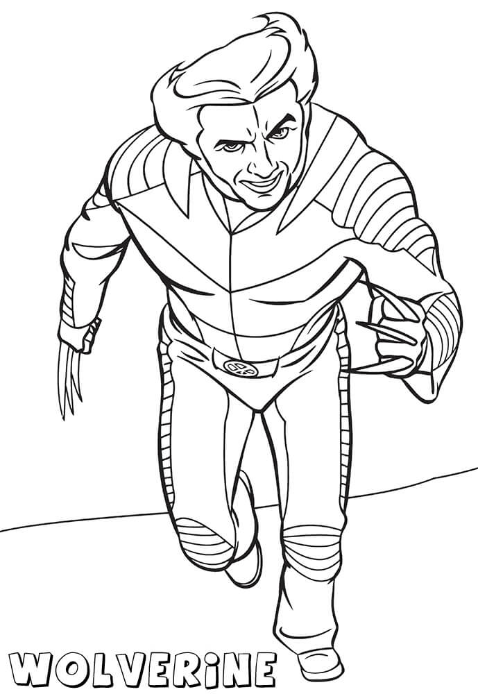 Desenho de Wolverine Clássico para Colorir Pdf