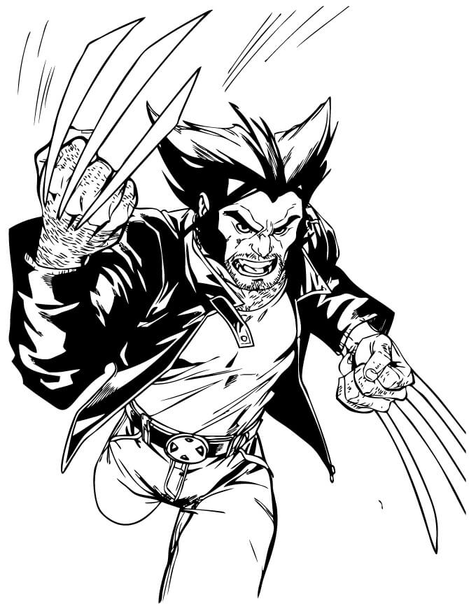 Desenho de Wolverine em Hq para Colorir Download